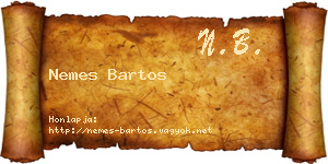 Nemes Bartos névjegykártya