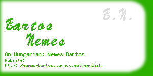 bartos nemes business card